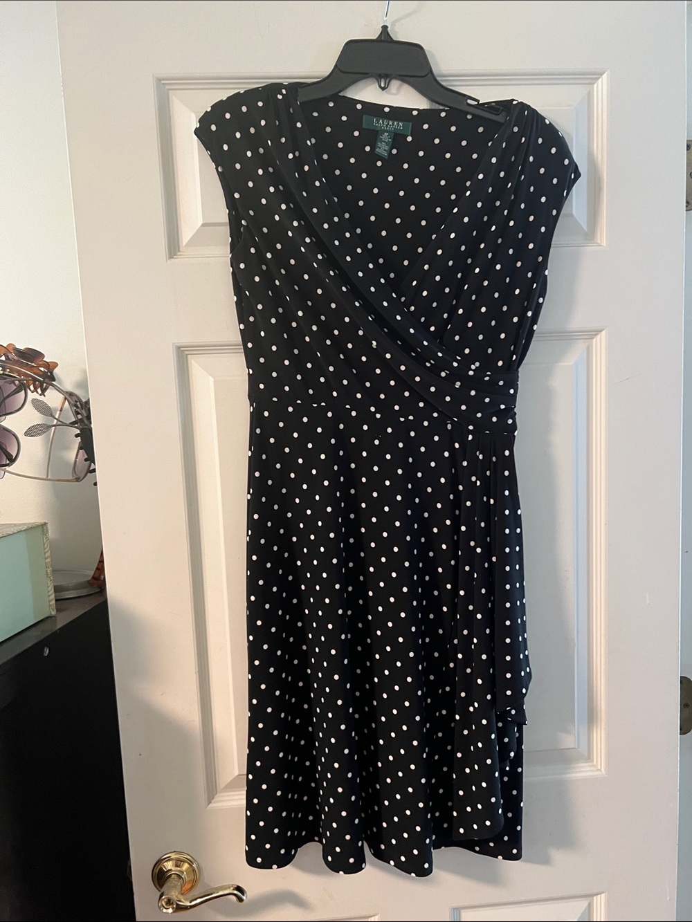 Lauren Ralph Lauren Black and White Polka Dot Midi Dress